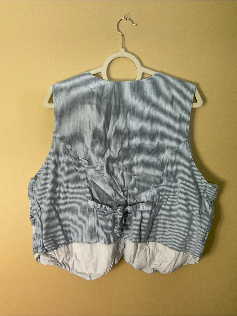 Tantrums 100% Cotton Blue and White Striped Sleeveless Button Vest - Picture 3 of 8